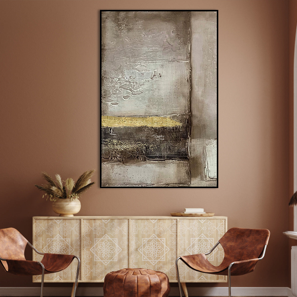 Golden Horizon Abstract Canvas B