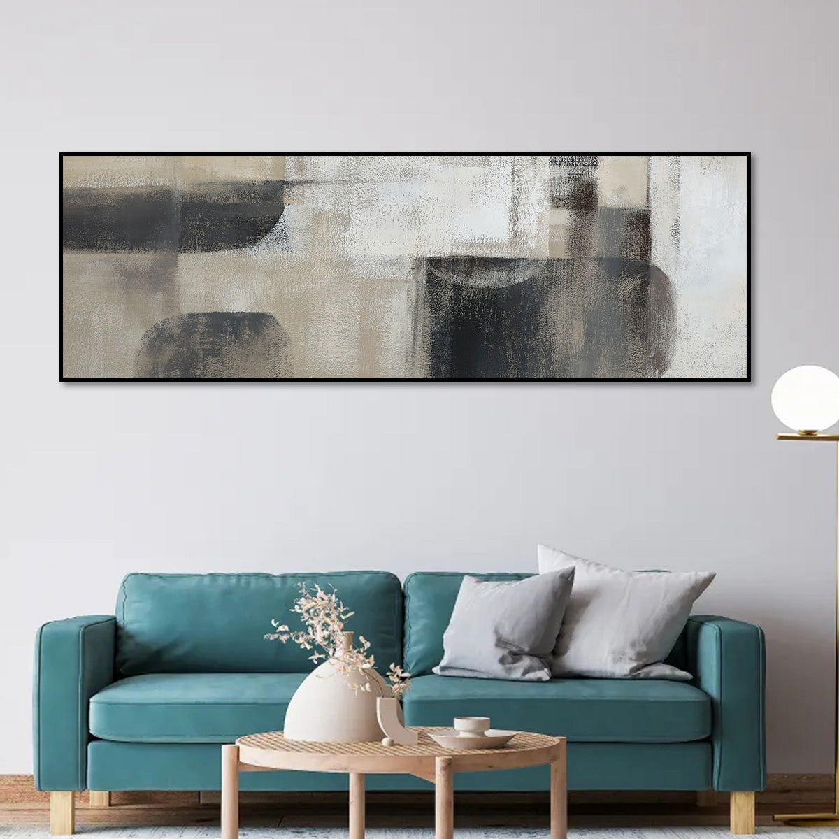 Abstract Harmony: Beige & Black