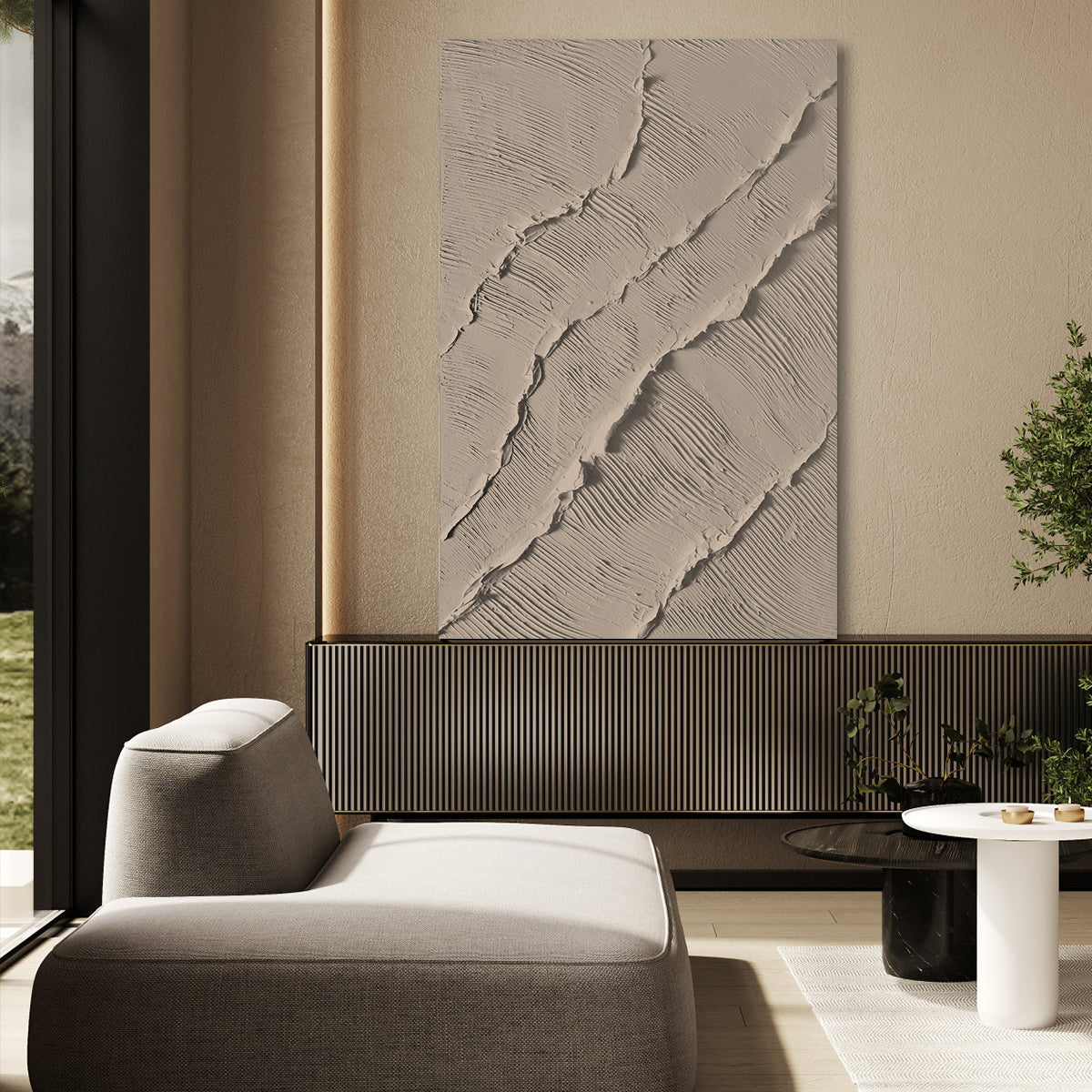 Beige Ripple Texture Canvas Art