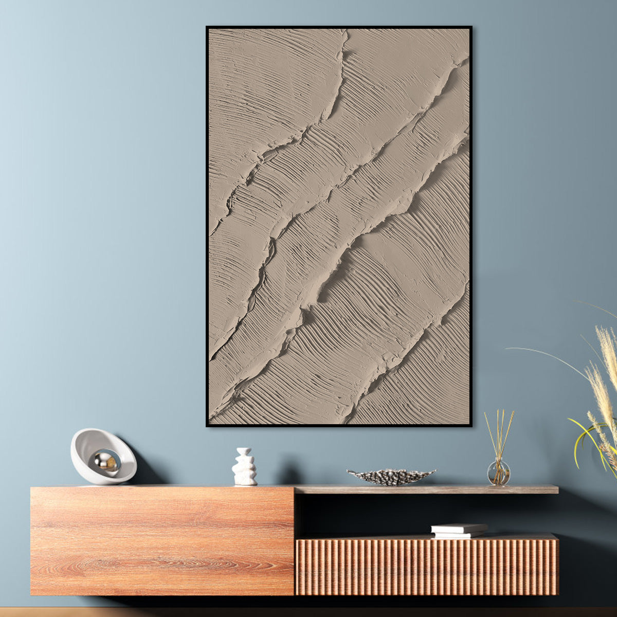 Beige Ripple Texture Canvas Art