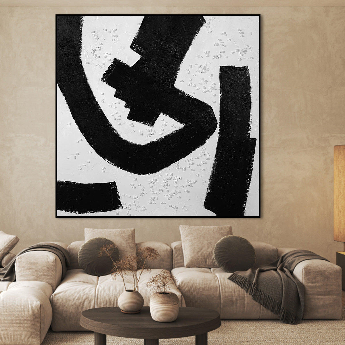 Monochrome Momentum - Abstract Black and White Canvas Art