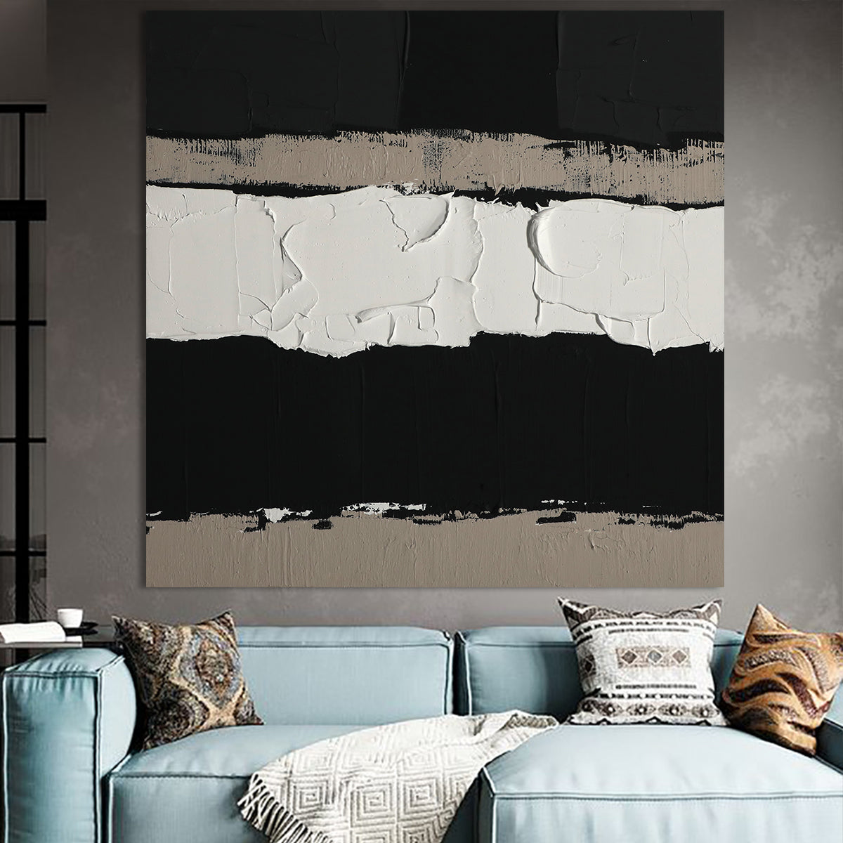 Contrast Creation - Textured Black and White Acrylic Painting