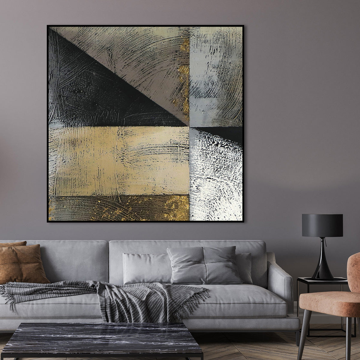 Metallic Harmony: Luxe Abstract