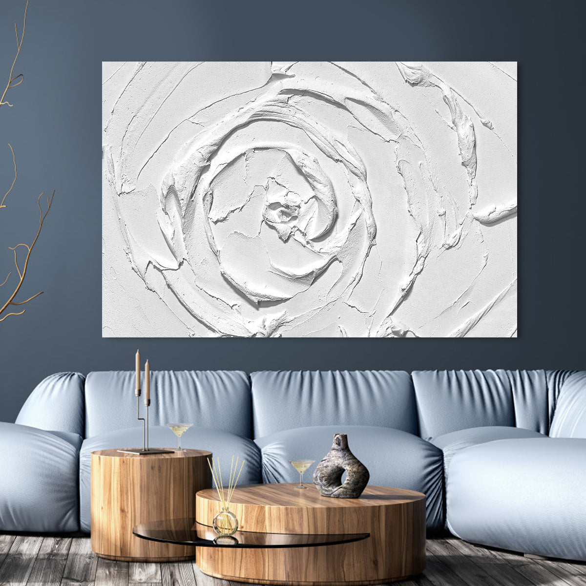 White Spiral: Textured Elegance