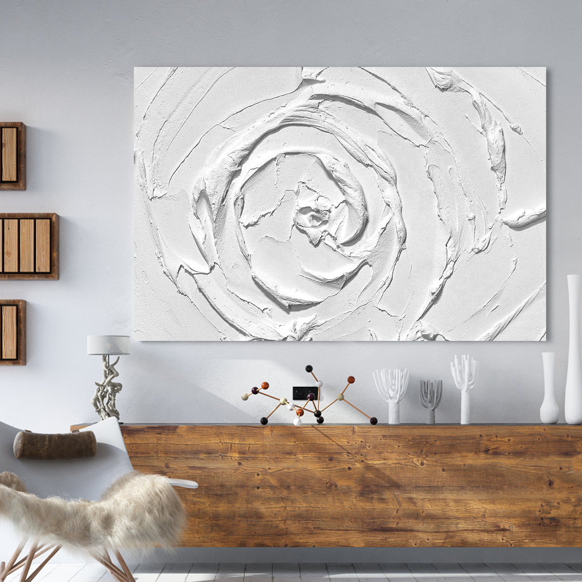 White Spiral: Textured Elegance