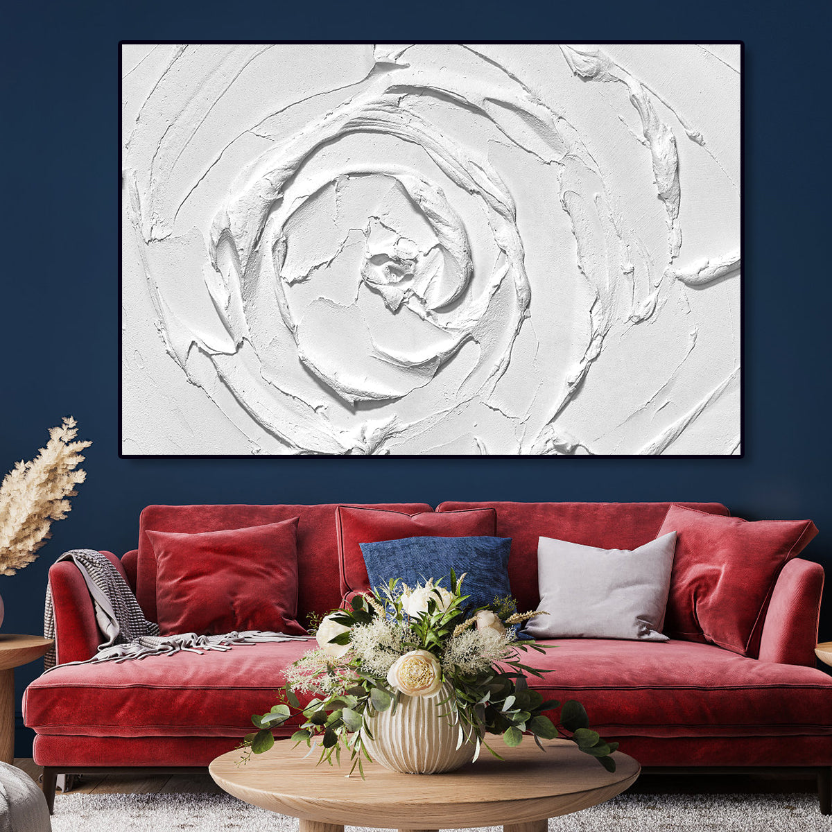 White Spiral: Textured Elegance