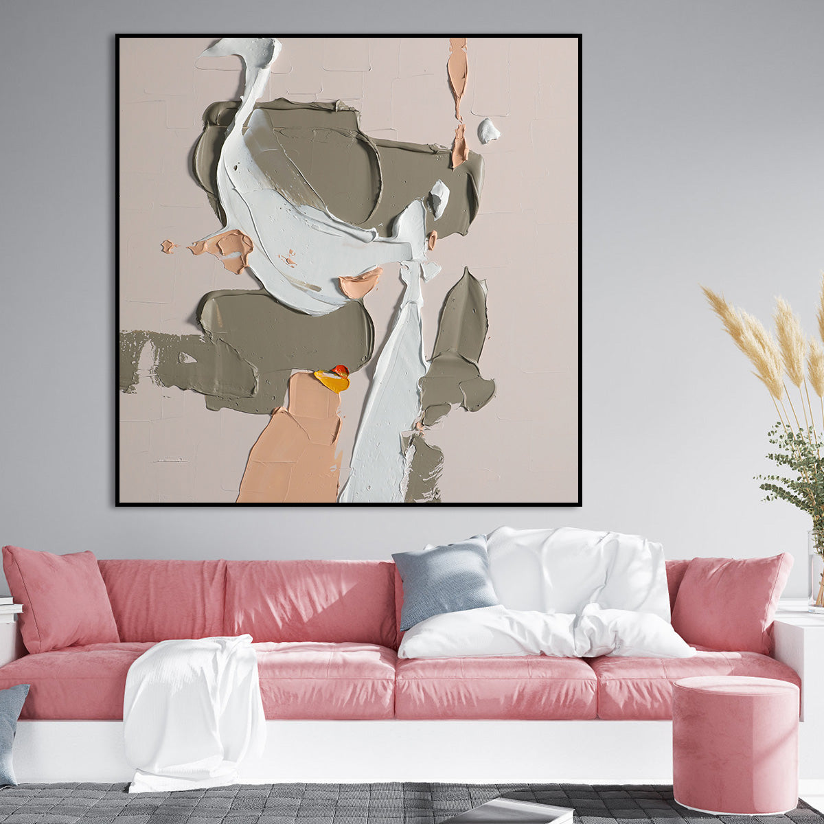 Pastel Contours- Modern Abstract Acrylic on Canvas