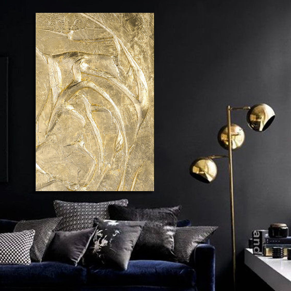 Radiant Gold Abstract Canvas Art