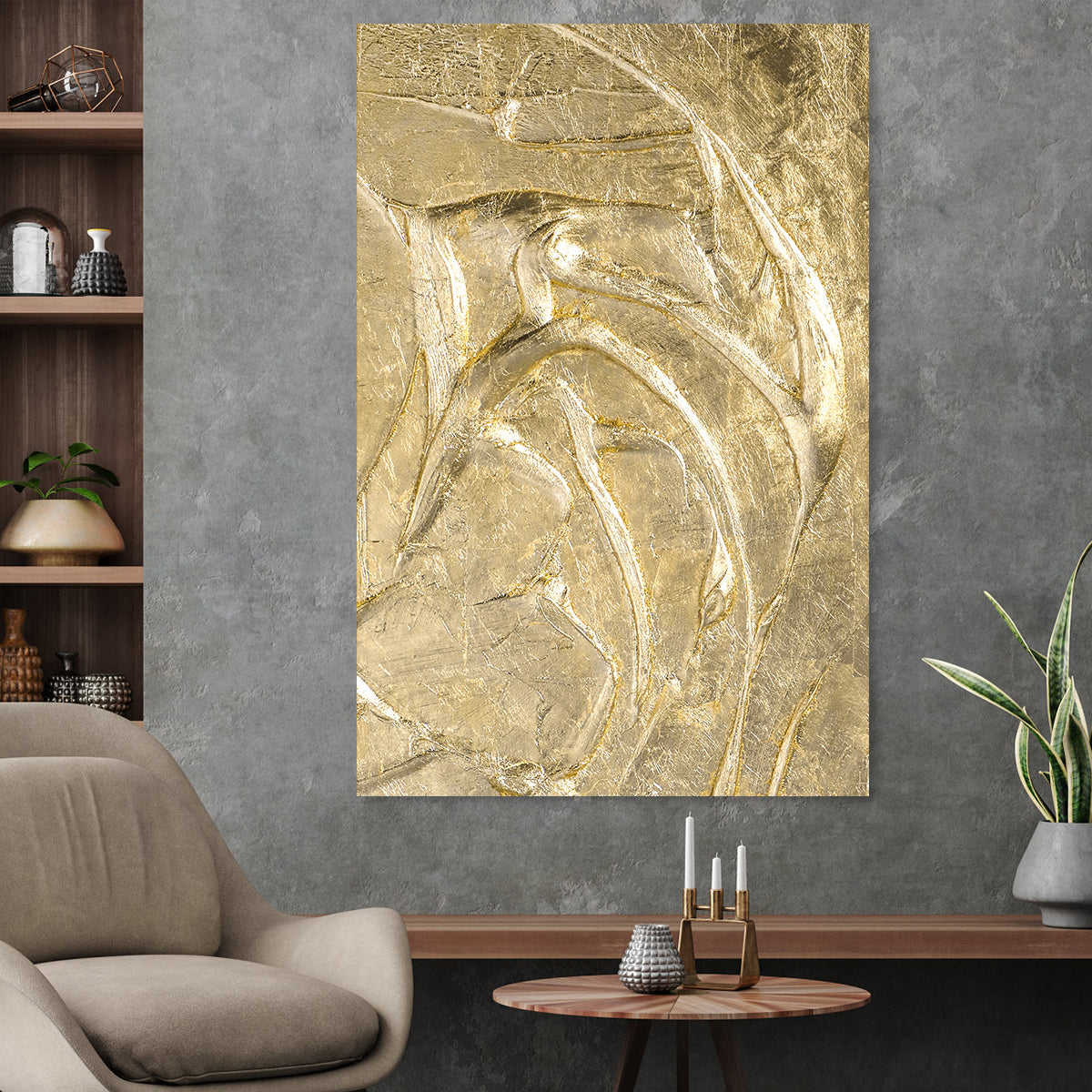 Radiant Gold Abstract Canvas Art