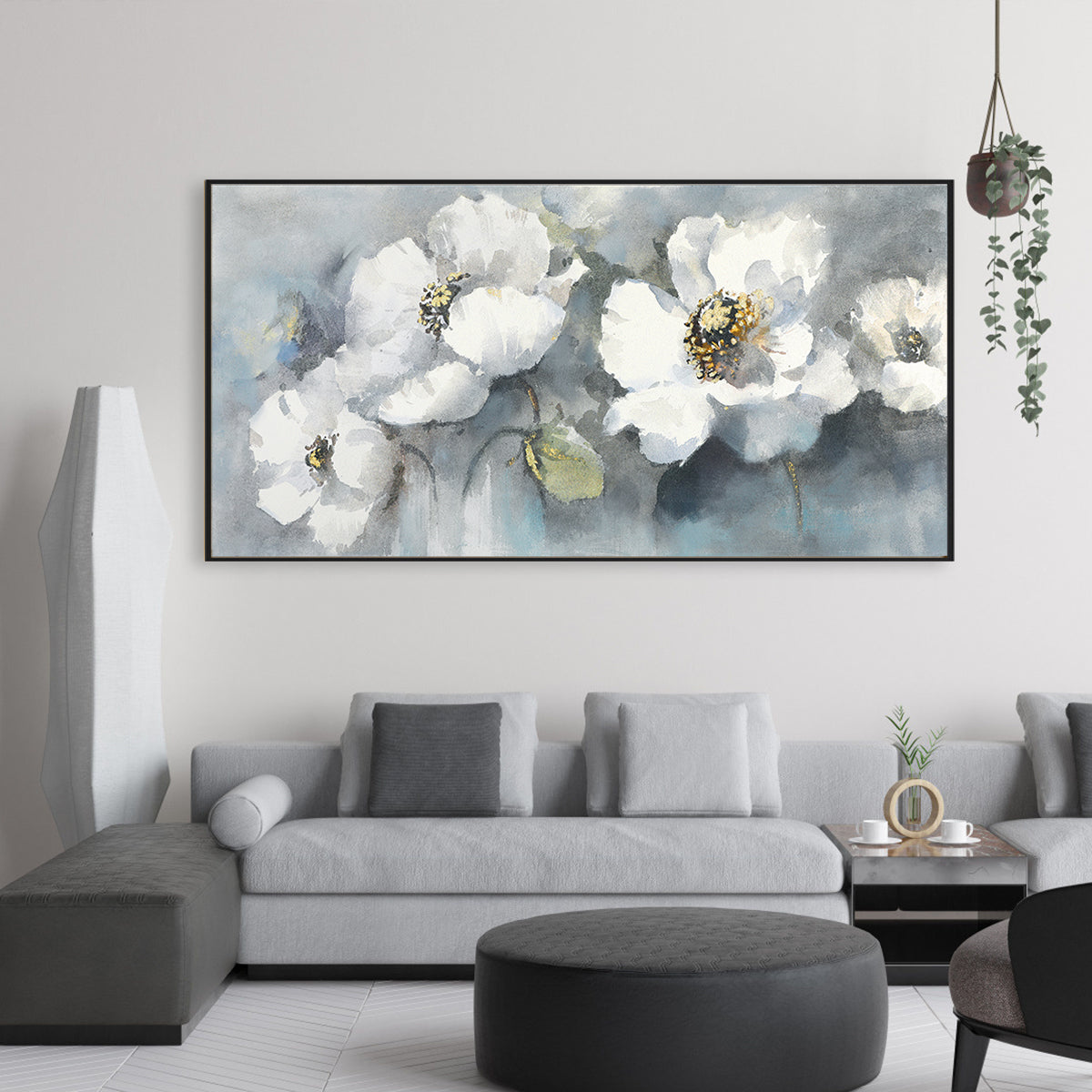 Tranquil White Blossoms Canvas