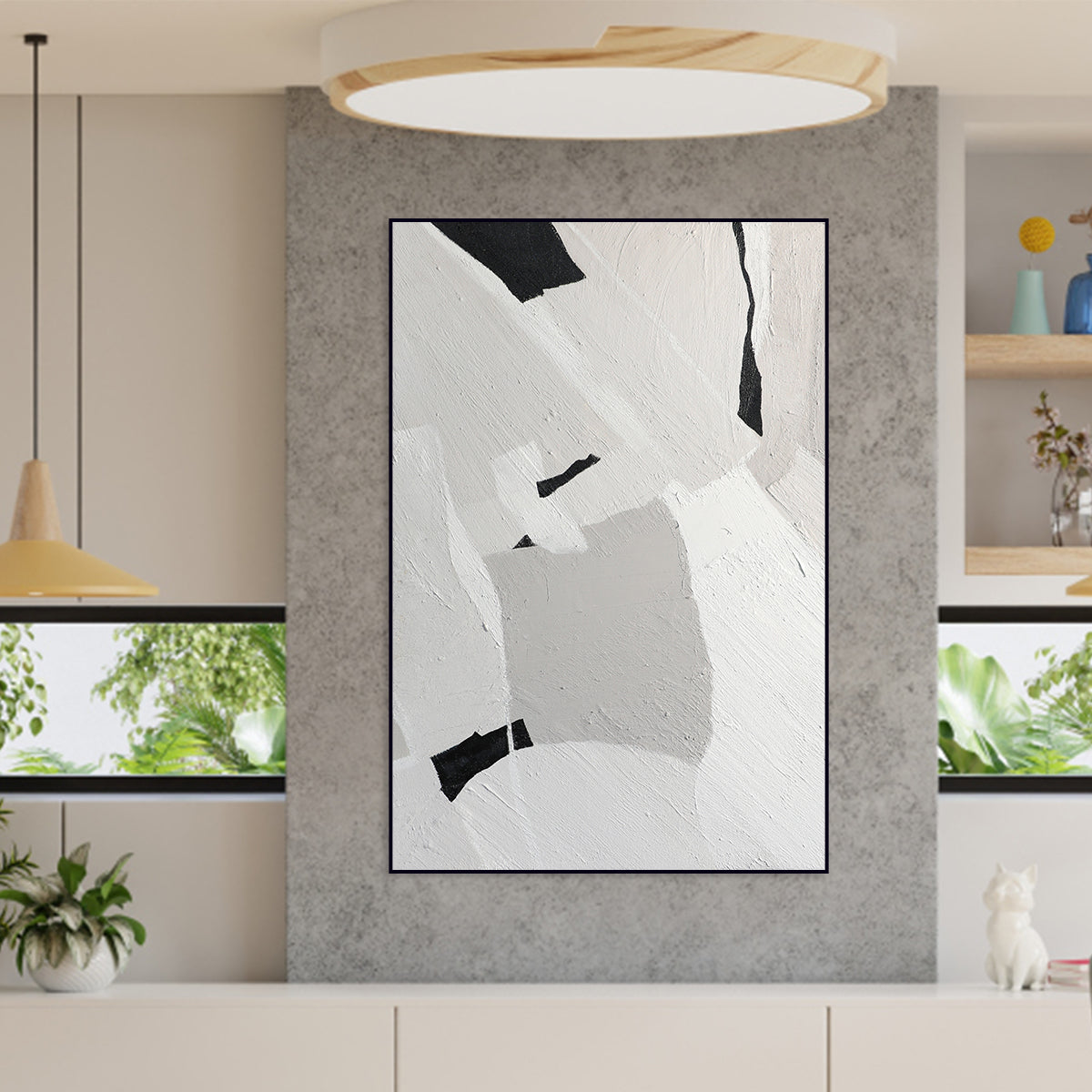 Modern Monochrome: Textured Abstract Art