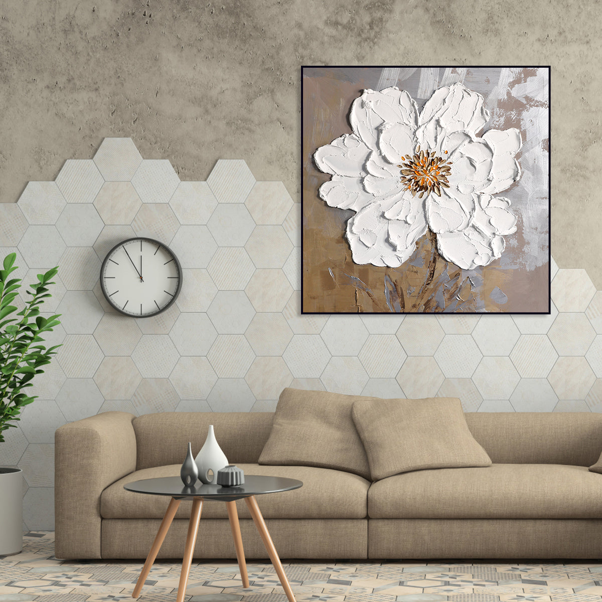 Blossoming Grace: Textured Floral Art