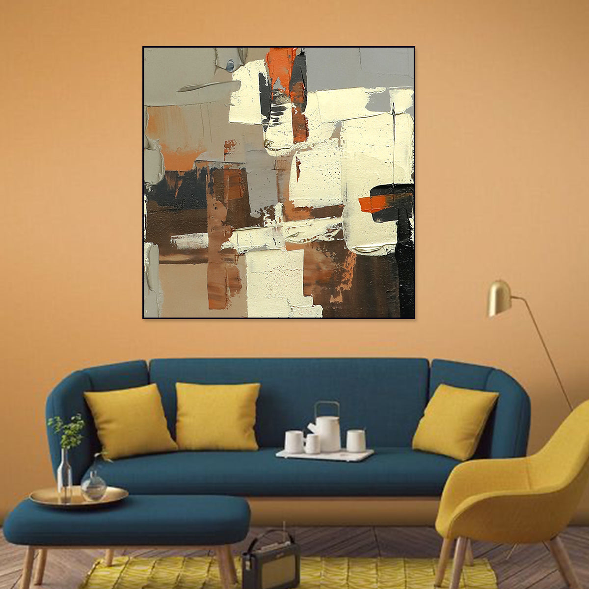 Metropolitan Essence: Abstract Urban Oil Painting