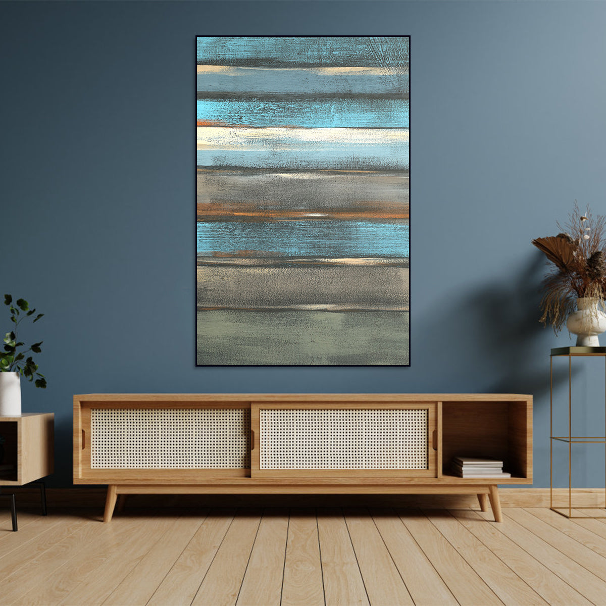 Blue Horizon Abstract Canvas Art