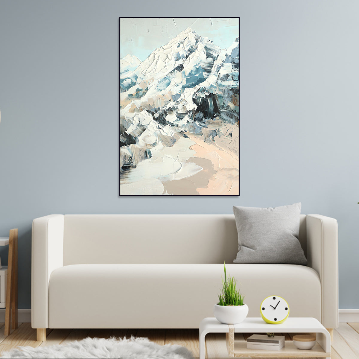 Snowy Mountain Abstract Canvas Art