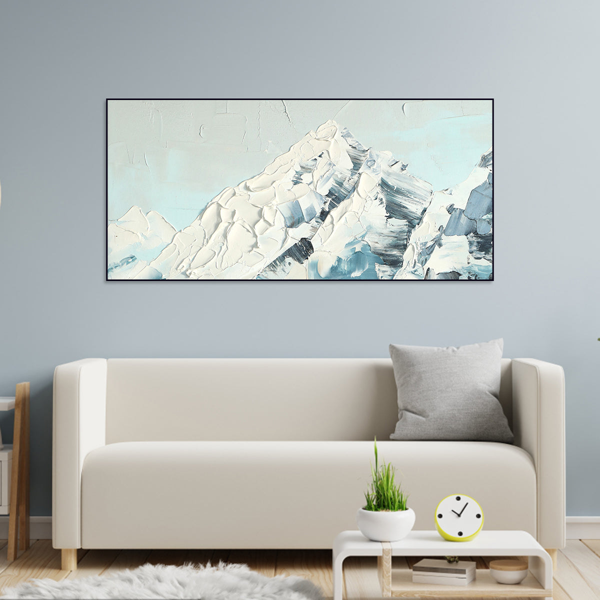 Snowy Peak Abstract Canvas Art