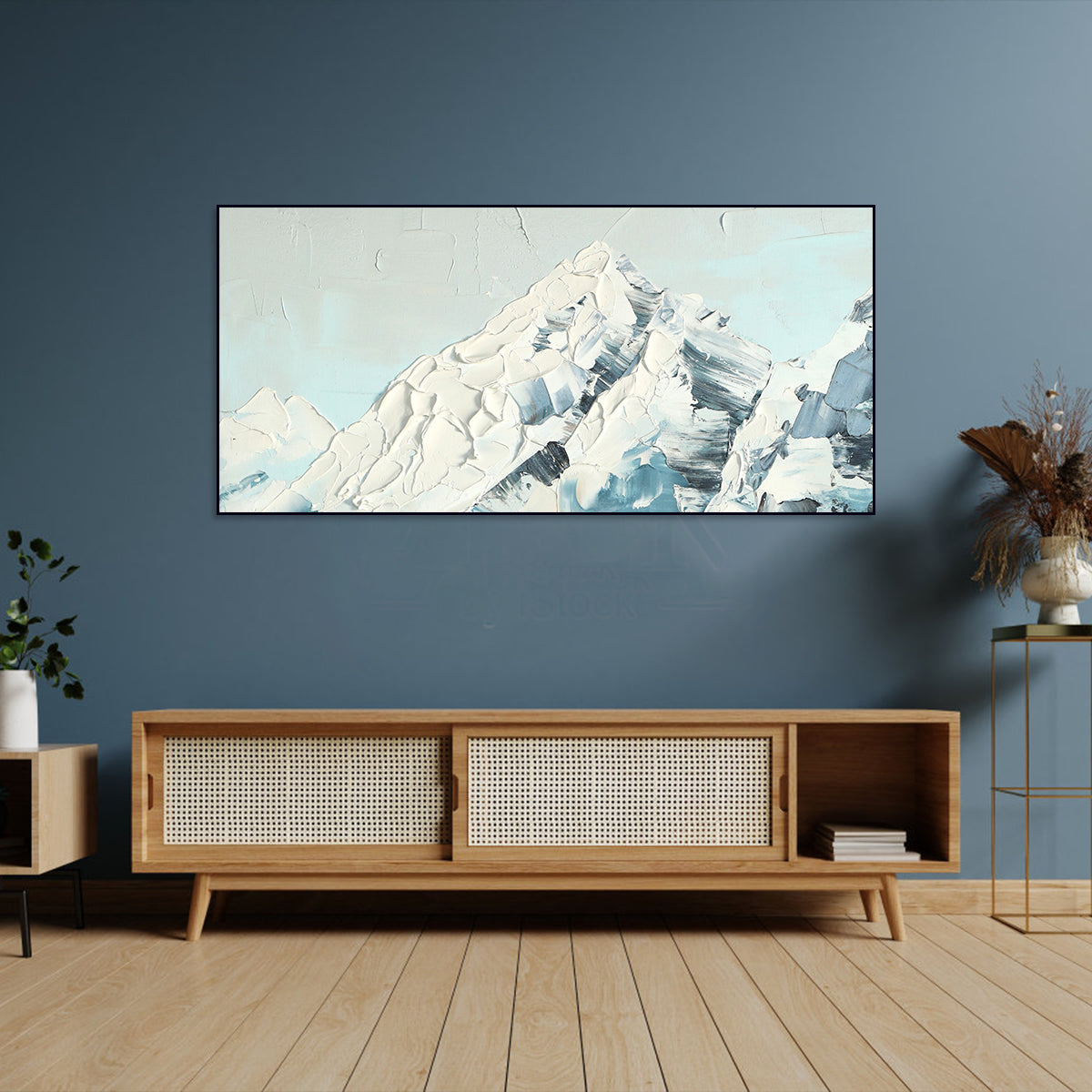 Snowy Peak Abstract Canvas Art