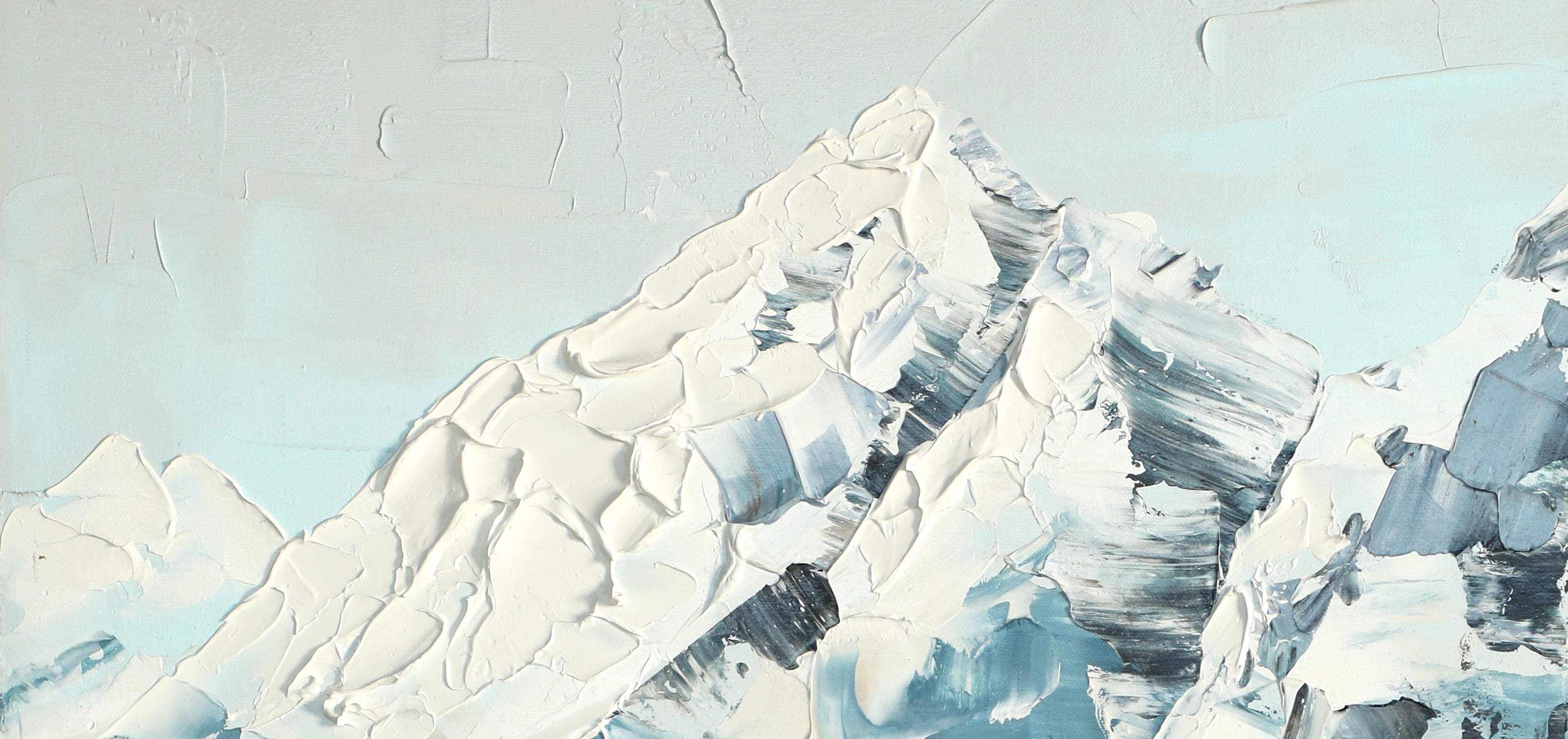 Snowy Peak Abstract Canvas Art