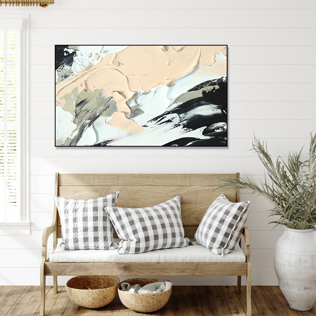 Flowing Neutrals Abstract Canvas