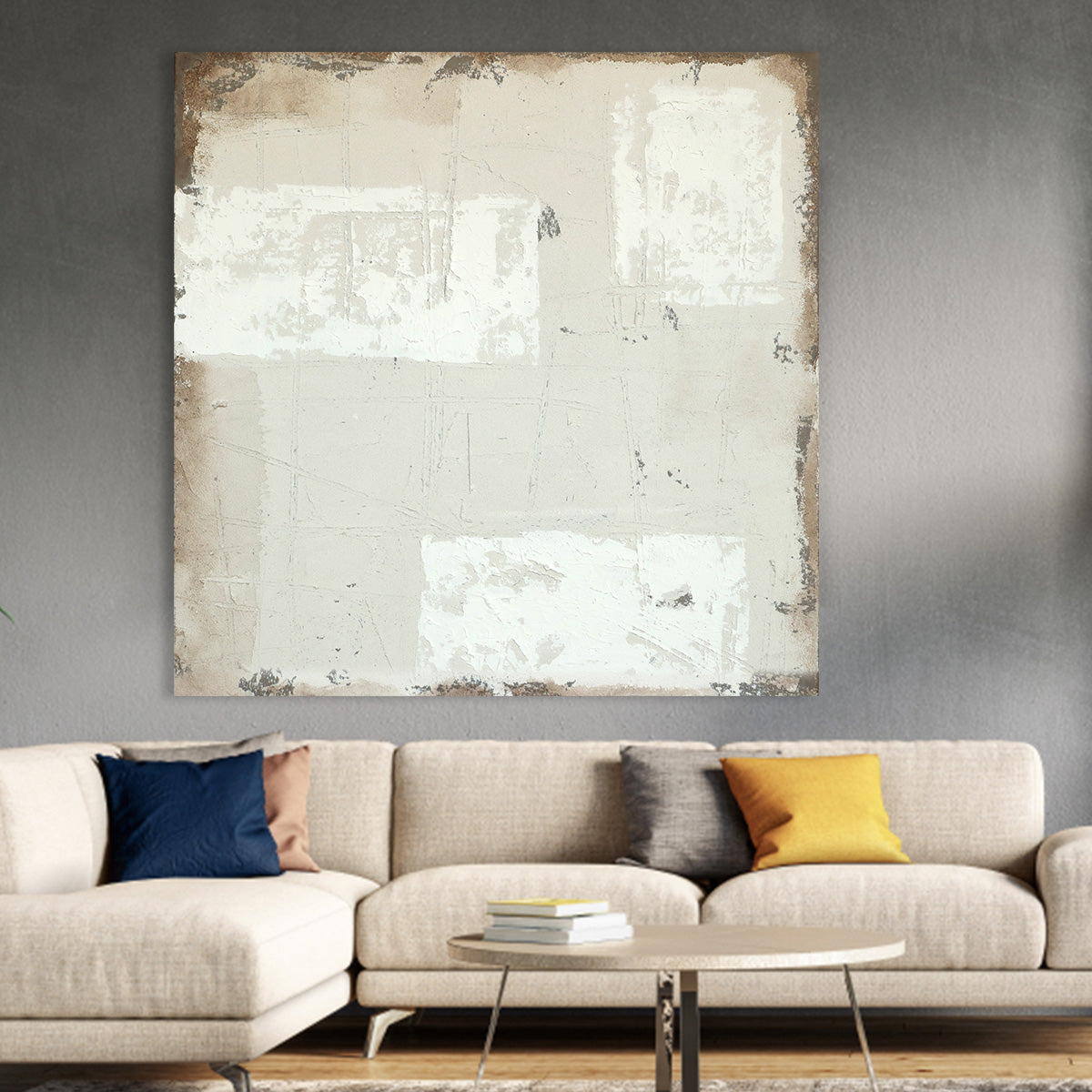 Neutral Textured Abstract Canvas Art