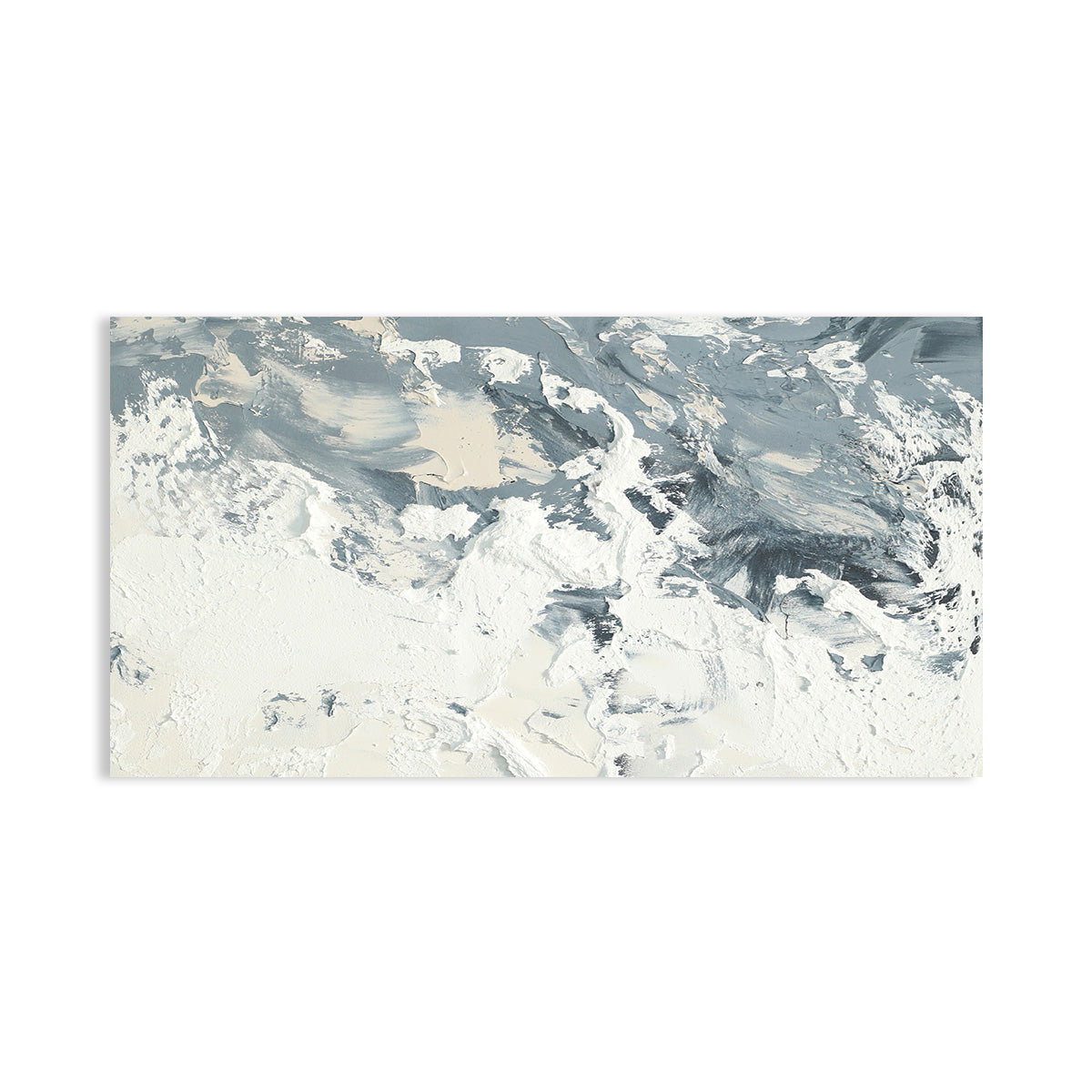 Textured Abstract Canvas Art - Dynamic White and Gray Artistic Painting