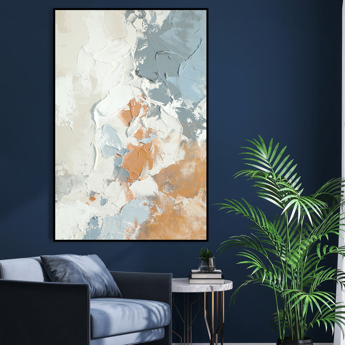 Modern Textured Abstract Canvas Art - Warm and Cool Tones