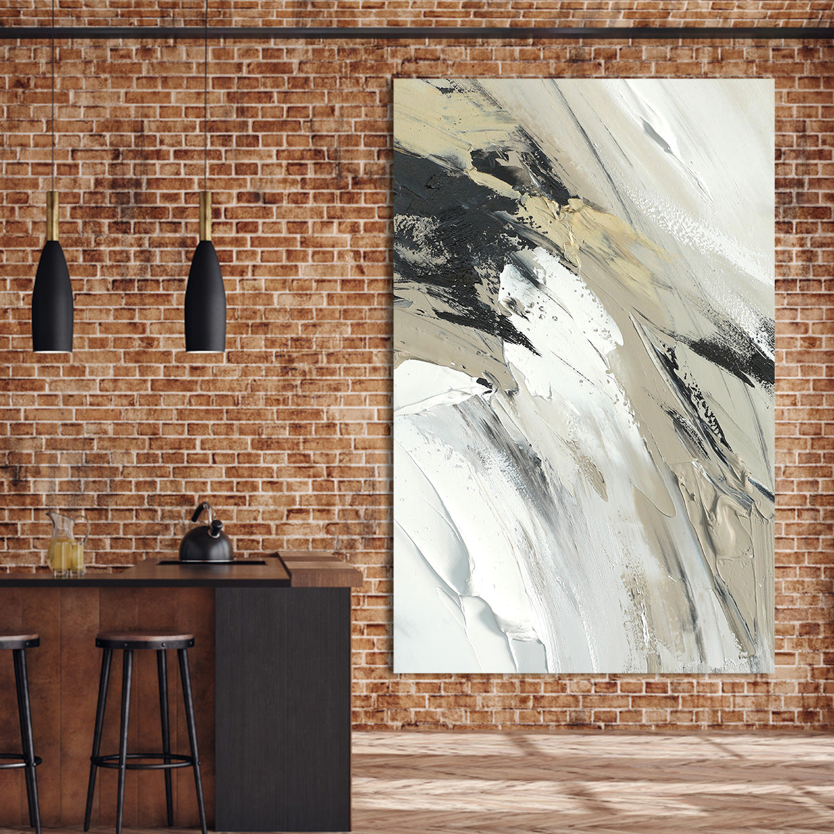 Neutral Harmony Abstract Canvas