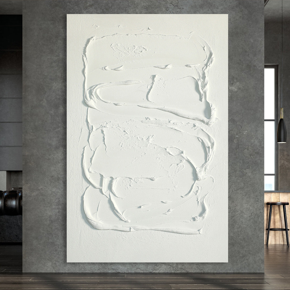 Textured White Minimalist Art