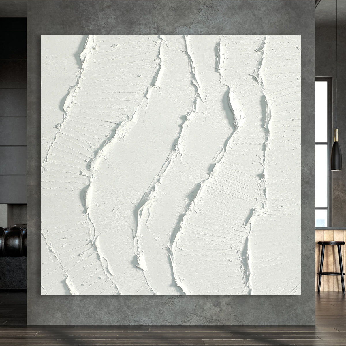 Flowing White Texture Canvas