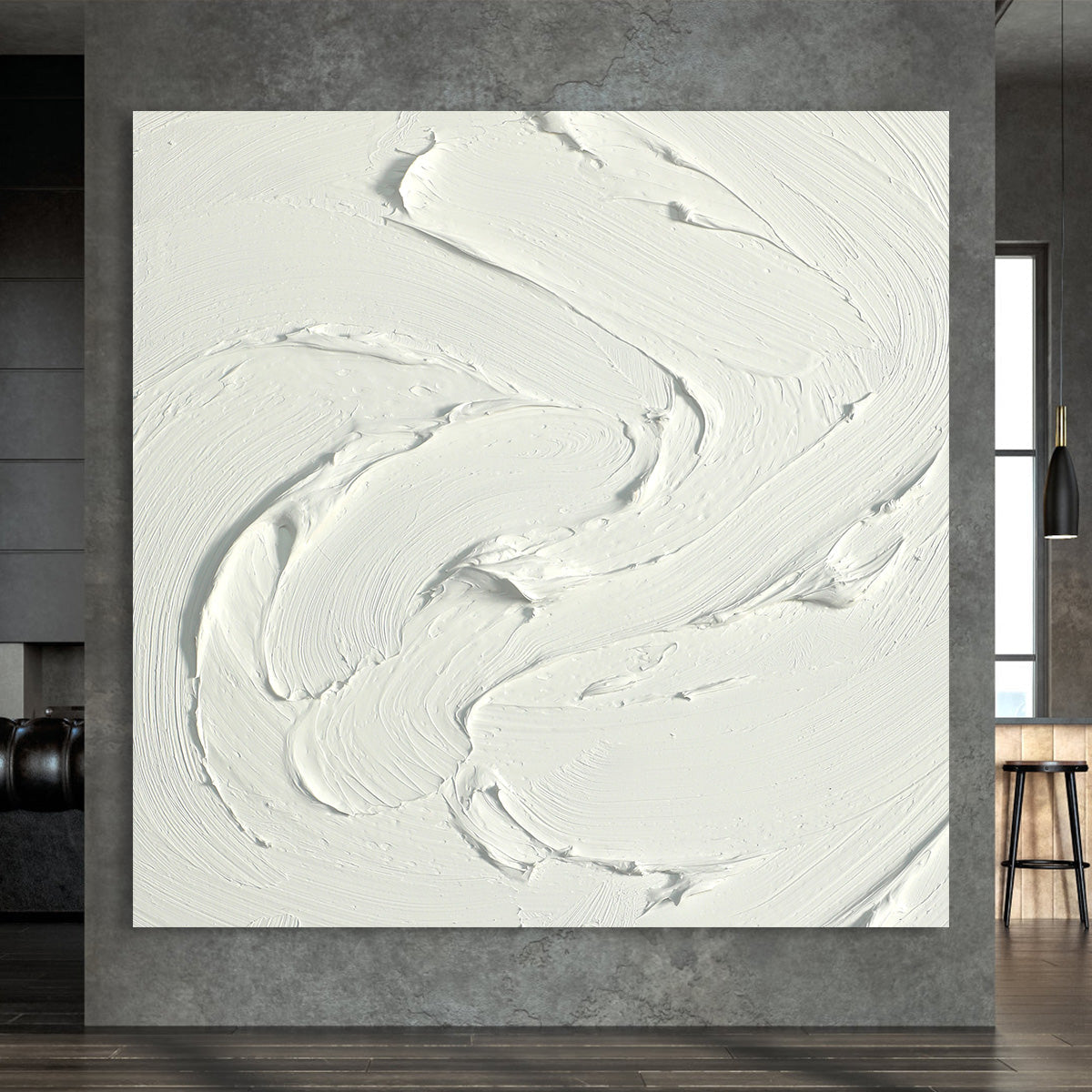 White Swirl Texture Canvas