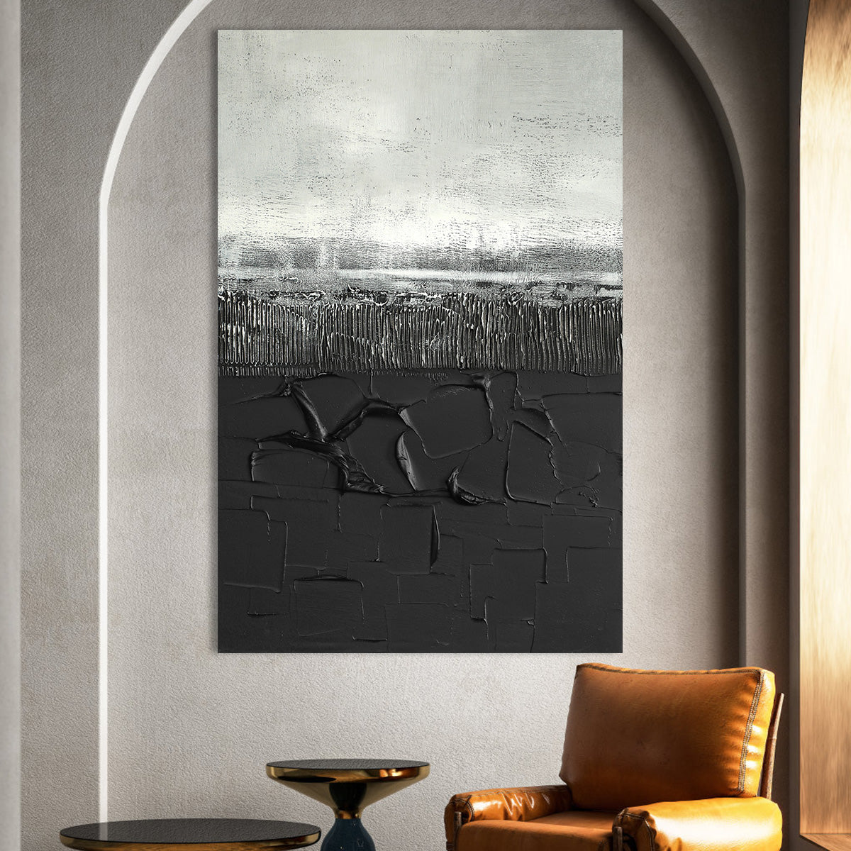 Black and Silver Textured Art