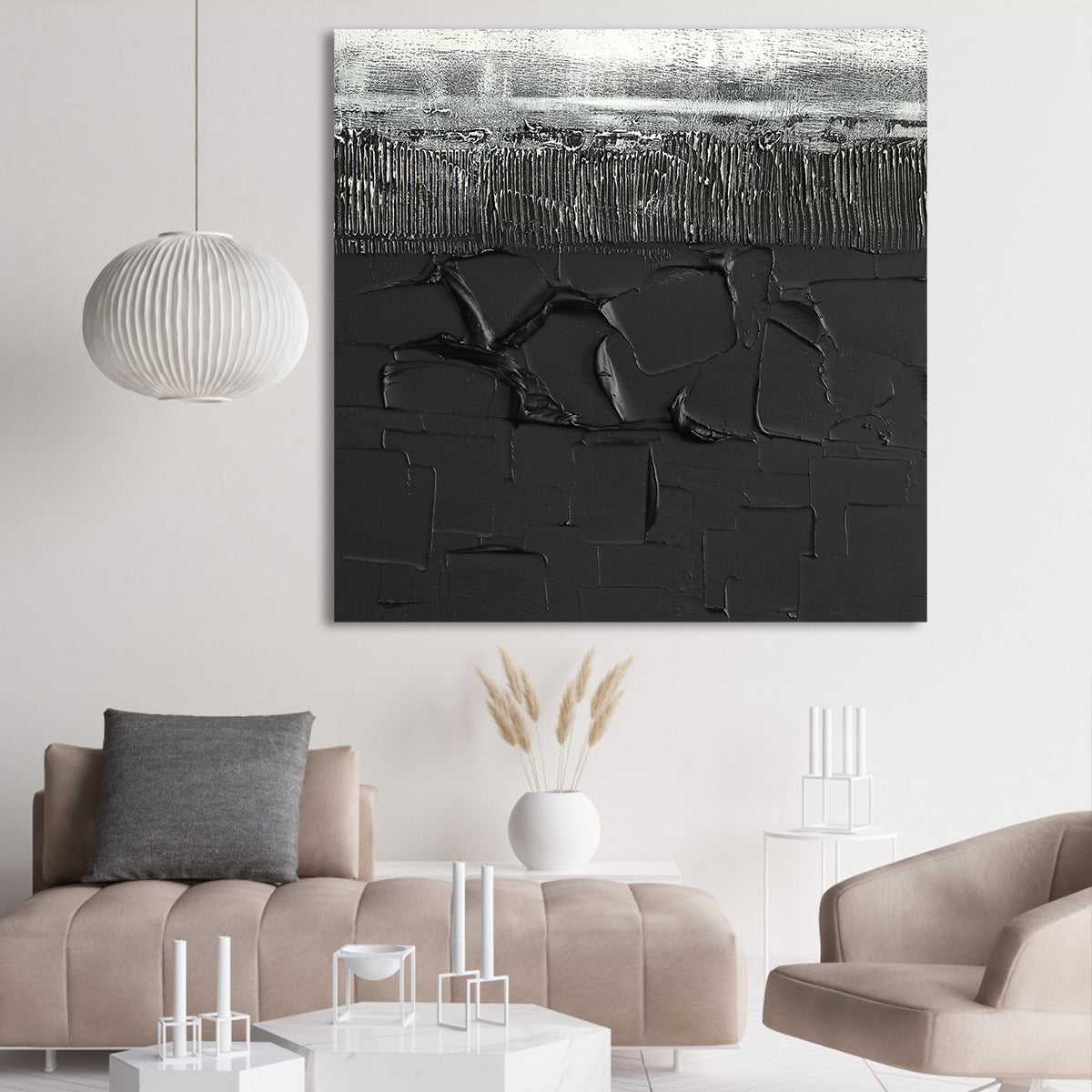 Silver and Black Textured Landscape