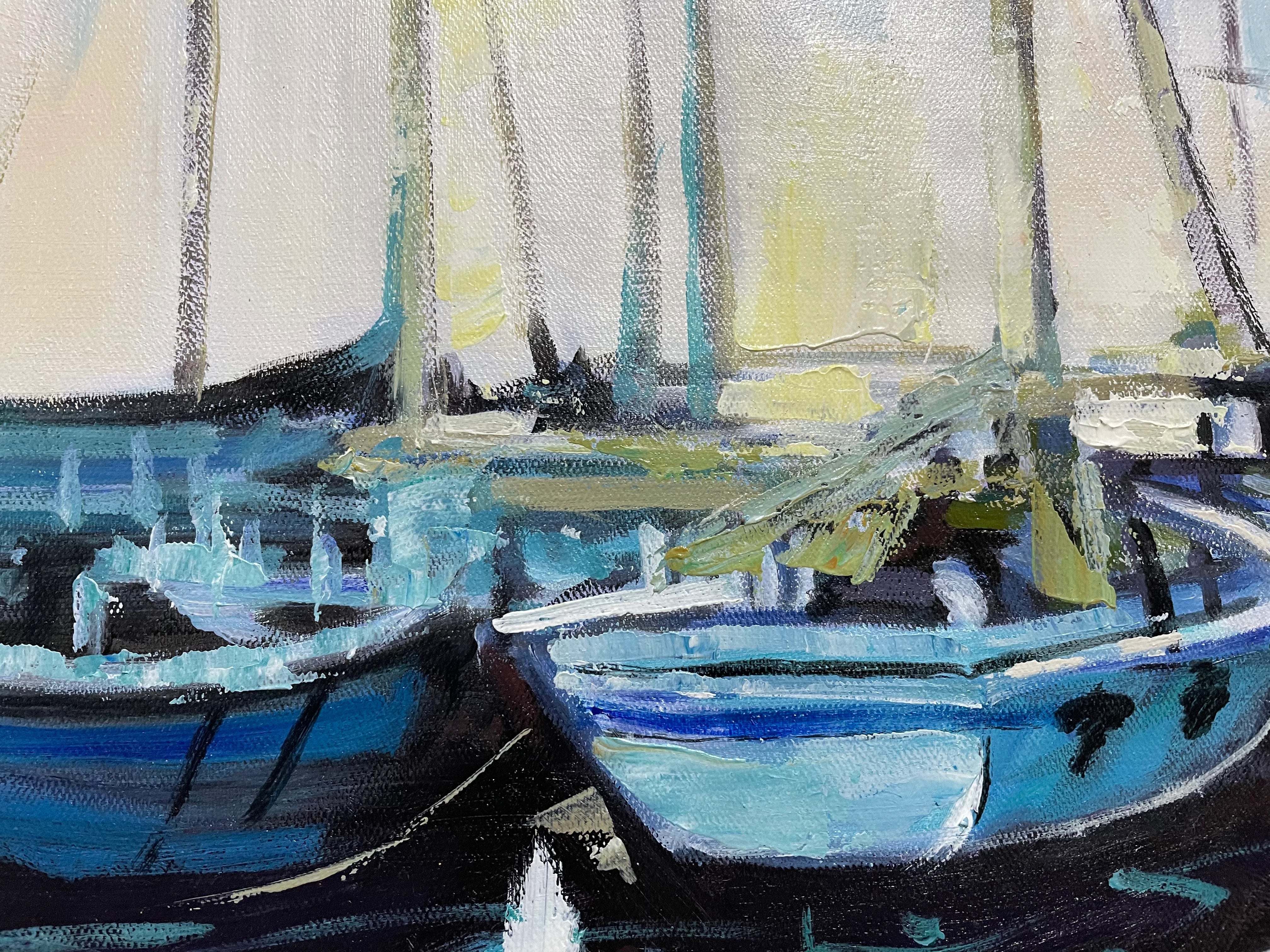 Harbor Serenity - Sailboat Scene