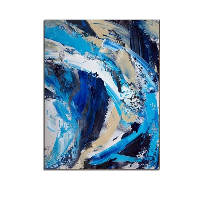 Dynamic Blue Abstract Ocean Wall Art