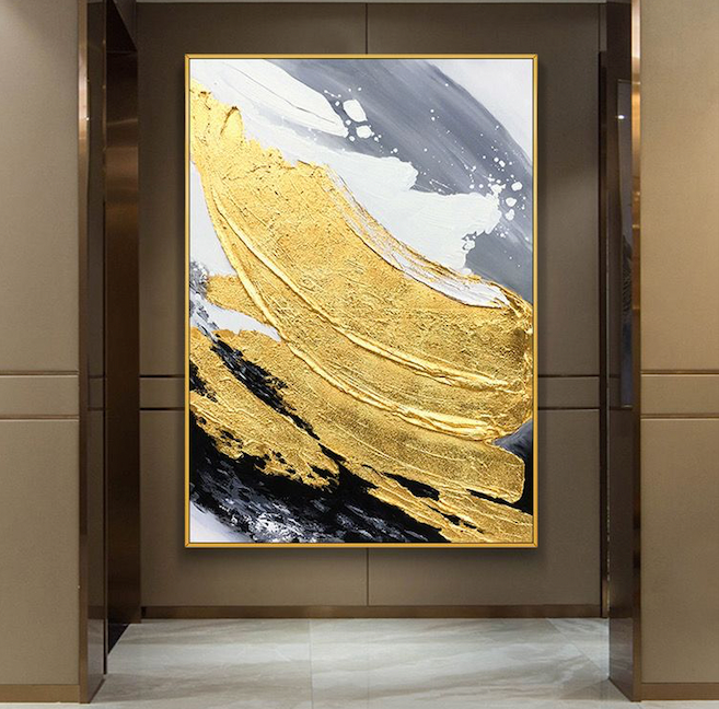 Golden Wave Abstract