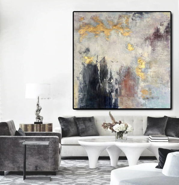 Golden Mist Abstract Canvas Art