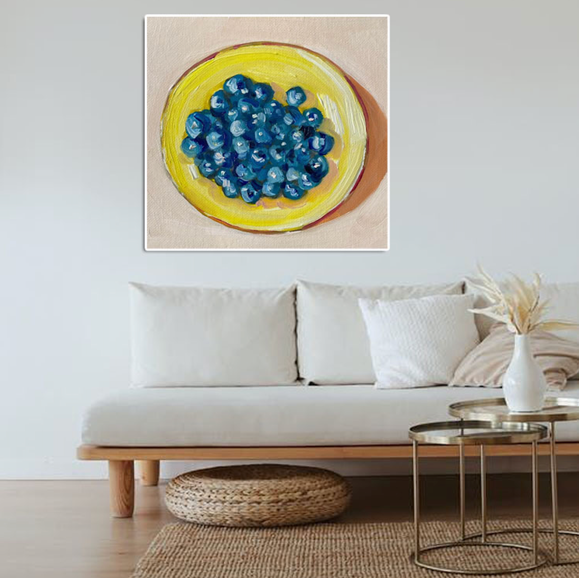 Pintura al óleo abstracta de frutas "Cosecha vibrante"