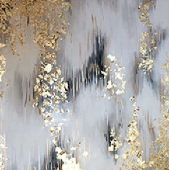 Golden Cascade Abstract