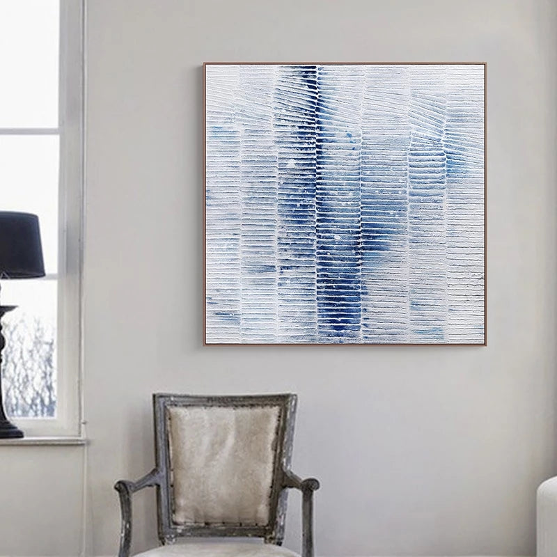 Blue Breath: Textured Abstract Canvas