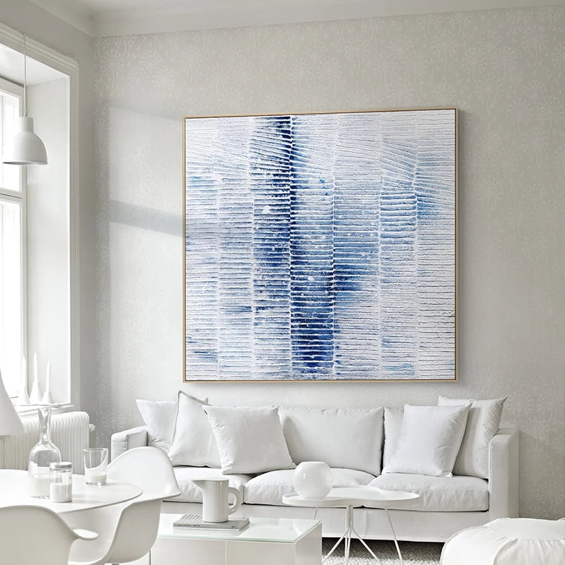 Blue Breath: Textured Abstract Canvas