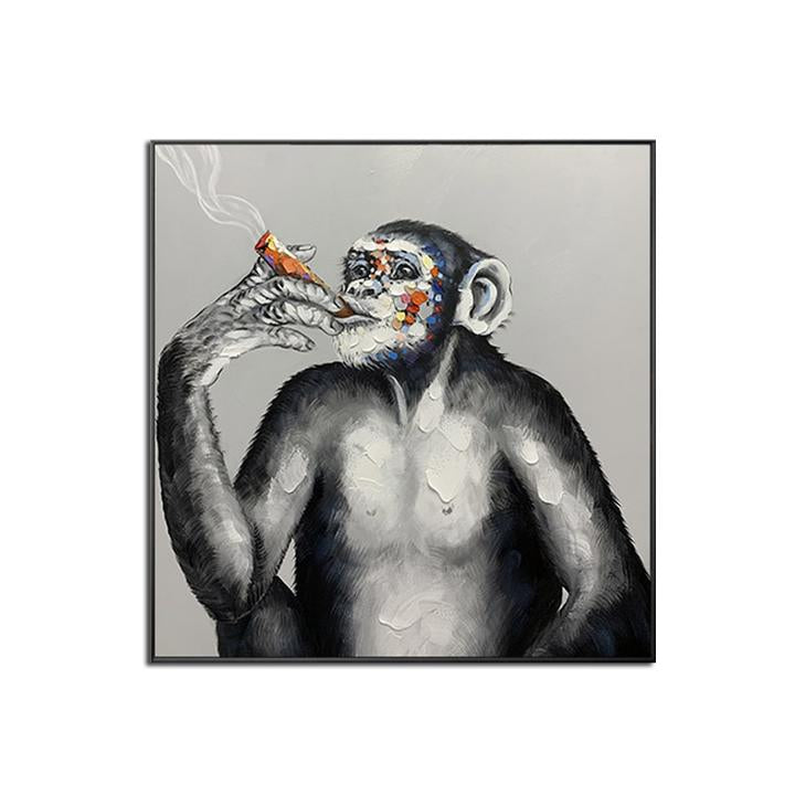 "Cognitive Reflection" Modern Monkey Oil Painting