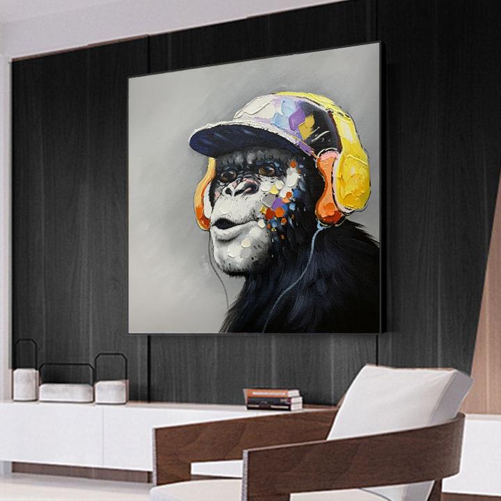 "Congo Beats" - Playful Chimpanzee Canvas Art