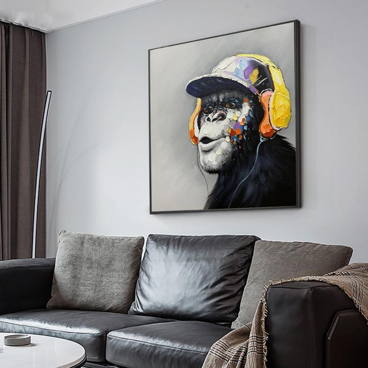 "Congo Beats" - Playful Chimpanzee Canvas Art