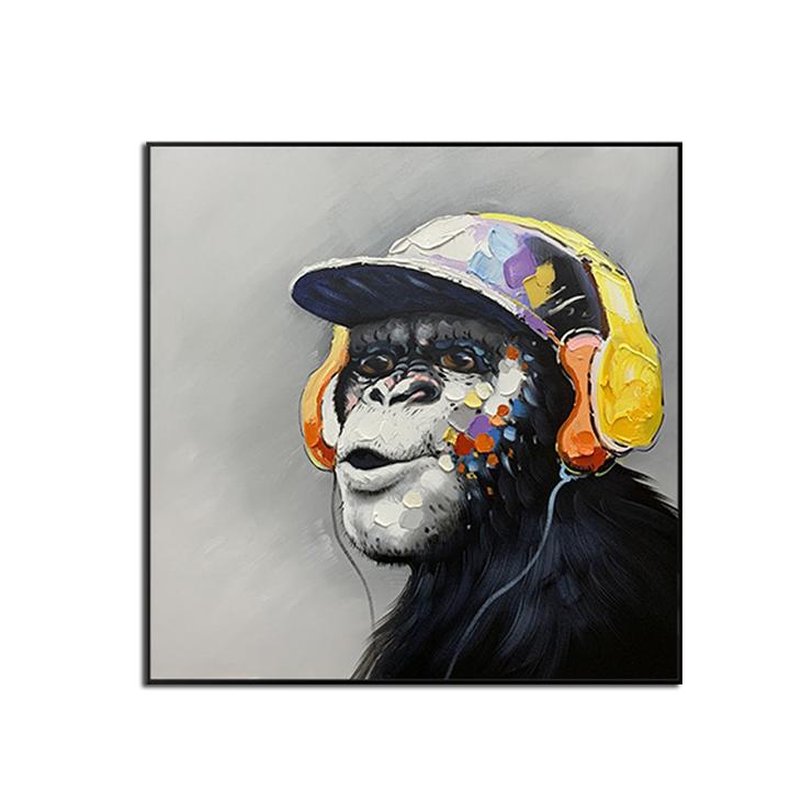 "Congo Beats" - Playful Chimpanzee Canvas Art