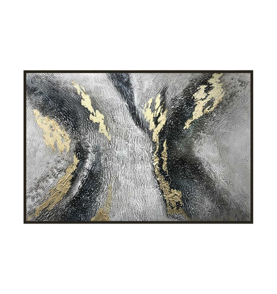 Golden Currents - Abstract Art