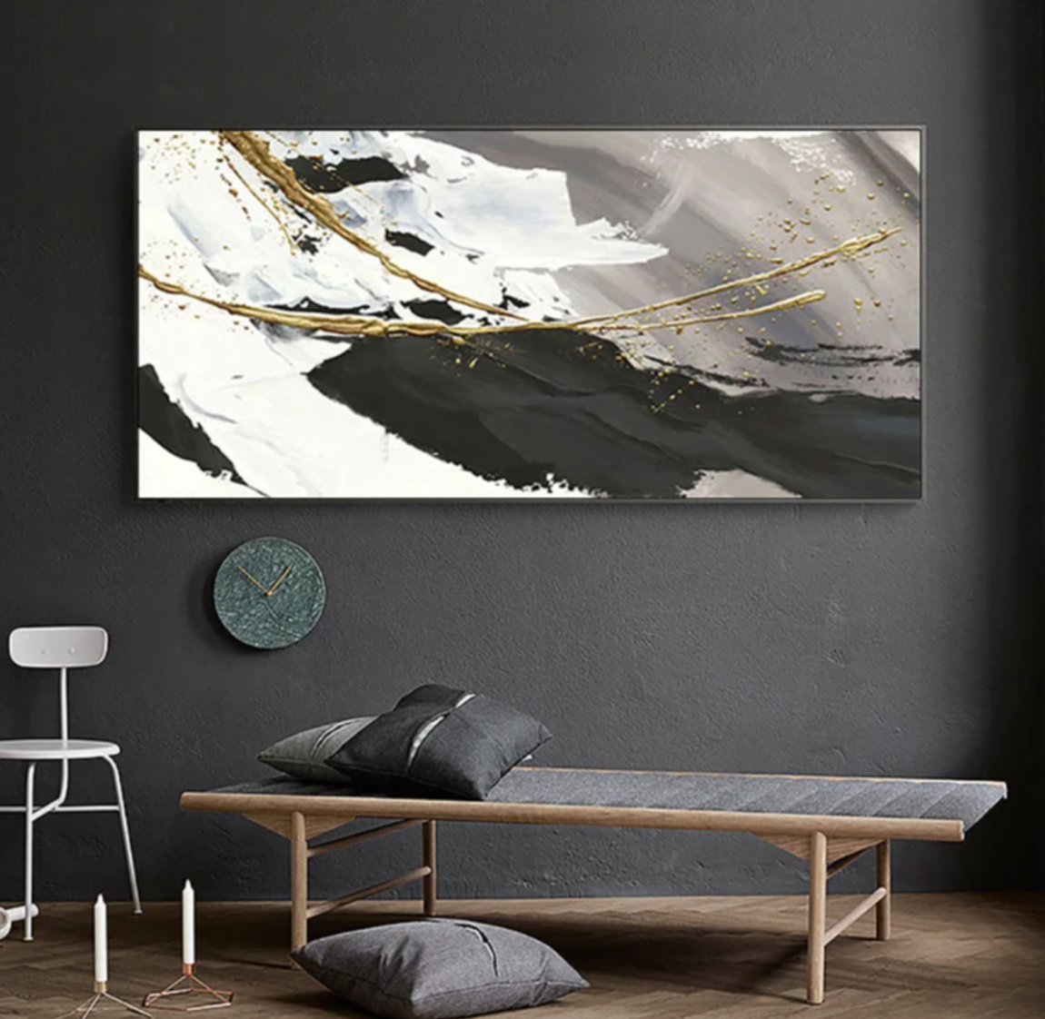 Modern Black, White, & Gold Art