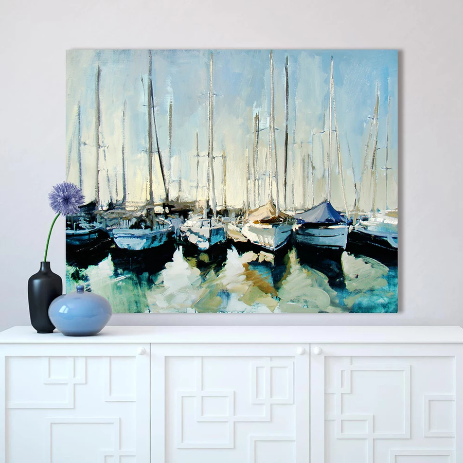 Harbor Serenity - Sailboat Scene