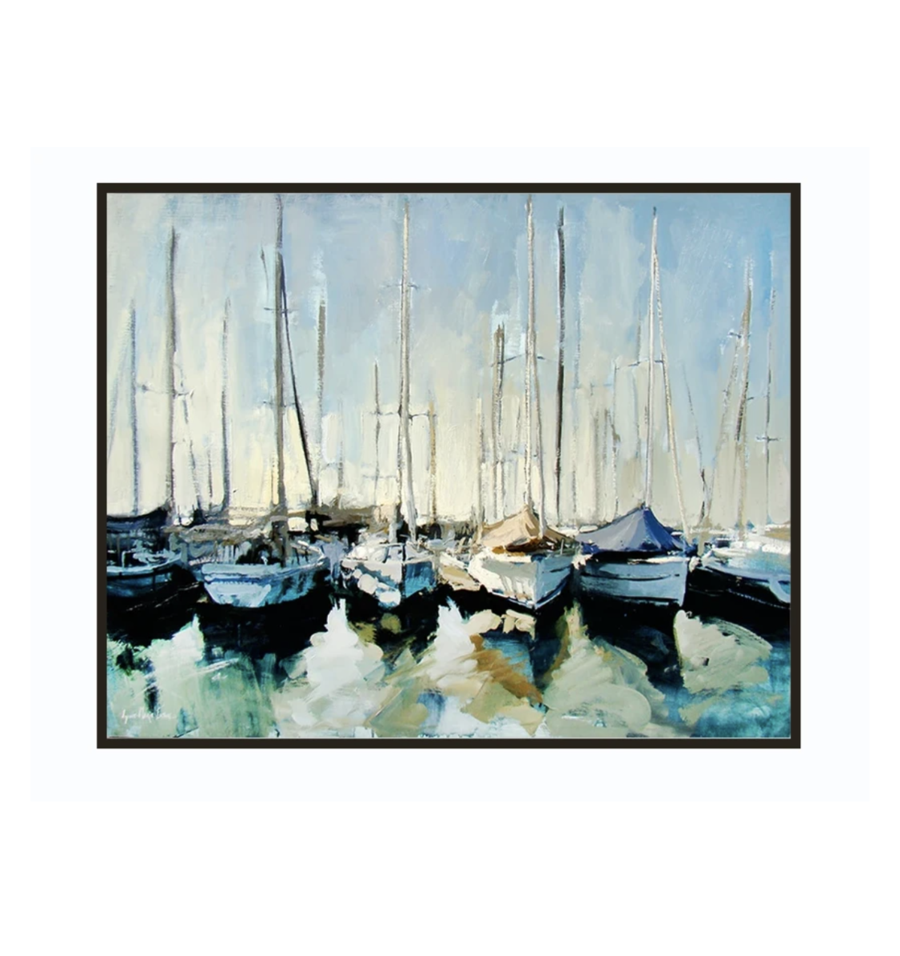 Harbor Serenity - Sailboat Scene