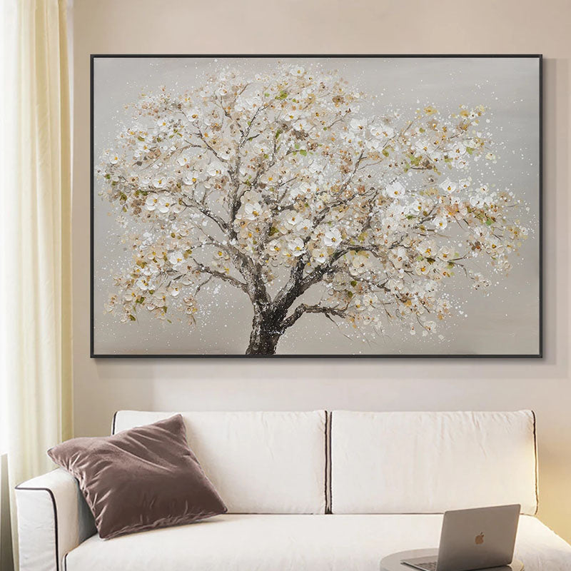 White Blossom Tree - Tranquil Elegance