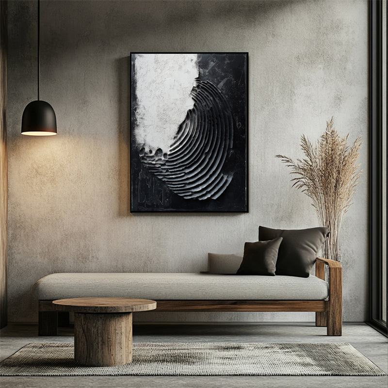 Monochrome Ripple Texture Art-wp240018